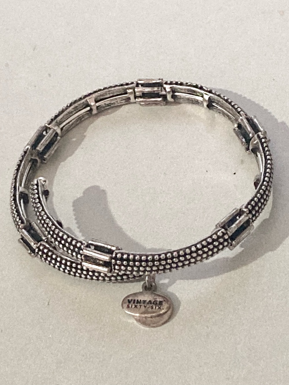 Alex and Ani Silver tone Coil preloved Bracelet Vintage Charm jewelry